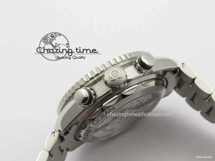 0412 Planet Ocean Master Chronometer Chrono SS OM 1:1 Best Edition Gray Dial On SS Bracelet A Reliable 8180